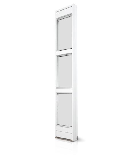 Billede af Sideparti og facadeelement – fastkarmsvindue med dobbelt bundplanke, topplanke og 3 glas