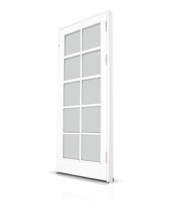 Billede af Terrassedør i bondehusstil med ét glas og 10 felter