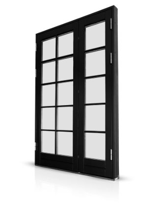 Billede af Halvanden terrassedør i bondehusstil med 2 glas og 15 felter