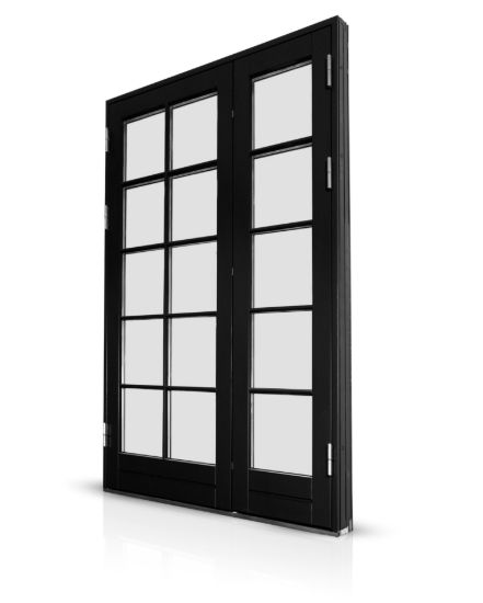 Billede af Halvanden terrassedør i bondehusstil med 2 glas og 15 felter
